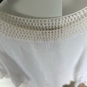 White Crochet Trim Blouse